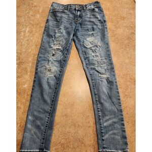 Rue21 Jeans Womens 28/30 Premium Skinny Supreme Flex Blue Distressed Denim Pants